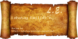 Lehotay Emilián névjegykártya